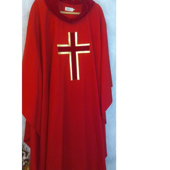 Vintage Theological Threads Priest Vestment Chasuble And Sash Stole Red Set READ - Picture 1 of 7